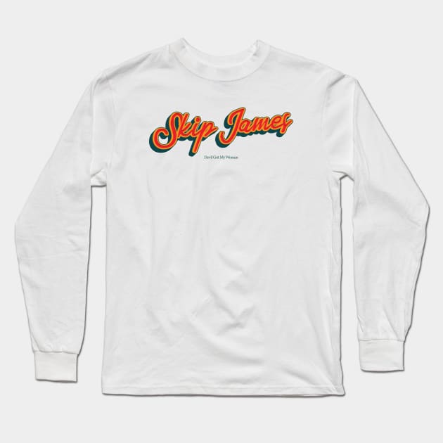 Skip James Long Sleeve T-Shirt by PowelCastStudio